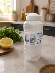Pack of 2 Plastic Water Bottles (1.0L Each)