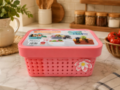 Plastic Storage Basket with Lid