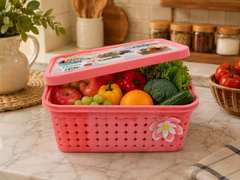 Plastic Storage Basket with Lid