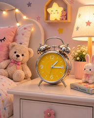 Yellow Vintage Alarm Clock – Classic Bedside Table Clock