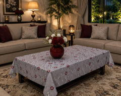 Elegant Waterproof PVC Dining Table Cover – Floral Design