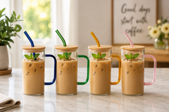 6 Beverage Mugs with Handle
