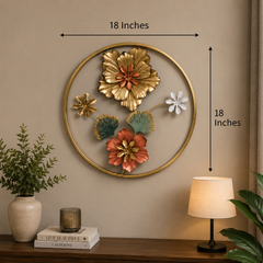 Luxury Round Metal Floral Wall Art