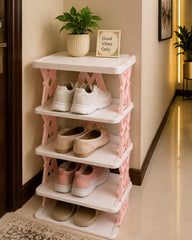 4-Tier Foldable Shoe Rack – Space Saving Shoe Organizer
