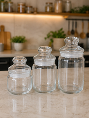 3-Piece Glass Storage Jar Set with Lids