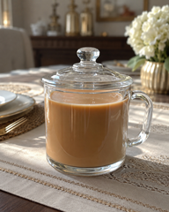 Glass Tea & Coffee Mug with Lid