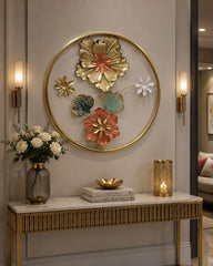 Luxury Round Metal Floral Wall Art