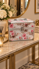 Floral Wooden Jewellery Box with Multiple Compartments