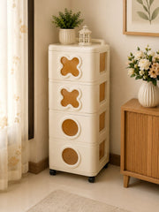 4-Tier Plastic Storage Organizer with Drawers – Space Saving Cabinet