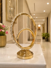 Golden Metal Lamp With Crystal Light