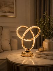 Golden metal  lamp with crystal shine light